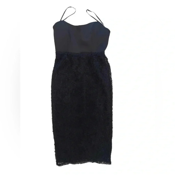 💥HOST  PICKx2💥 ASOS Design Scuba Bandeau Black Floral Lace Midi Dress Size 6 - Picture 8 of 15